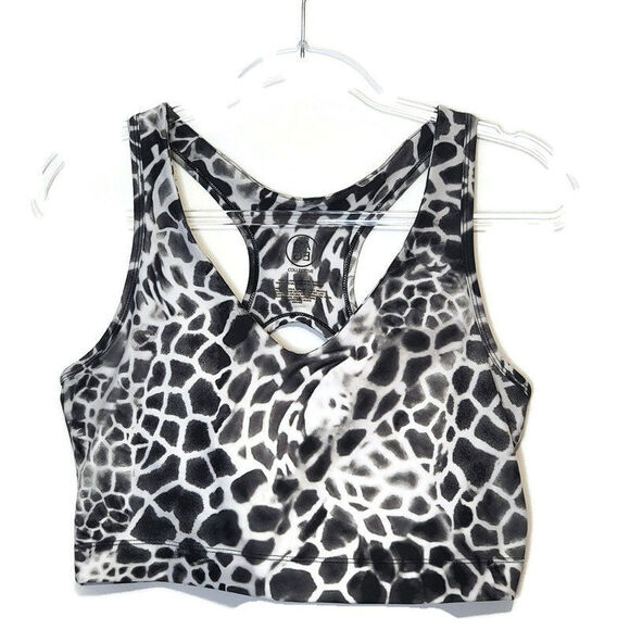SAGE Collective Sports Bra Shelf Bra Athletic Athleisure Black and White Size L - Picture 2 of 15